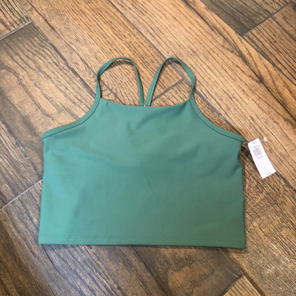 Old Navy Active Girls Powersoft Go-Dry Sports Bra Green High Neck L 10-12 NWT